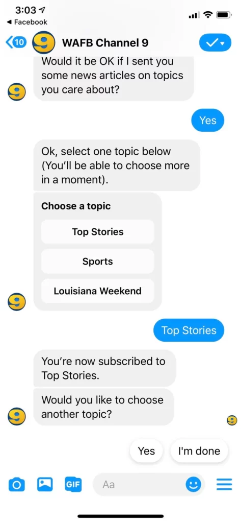 WAFB-TV Pioneers Messenger Subscription Strategy