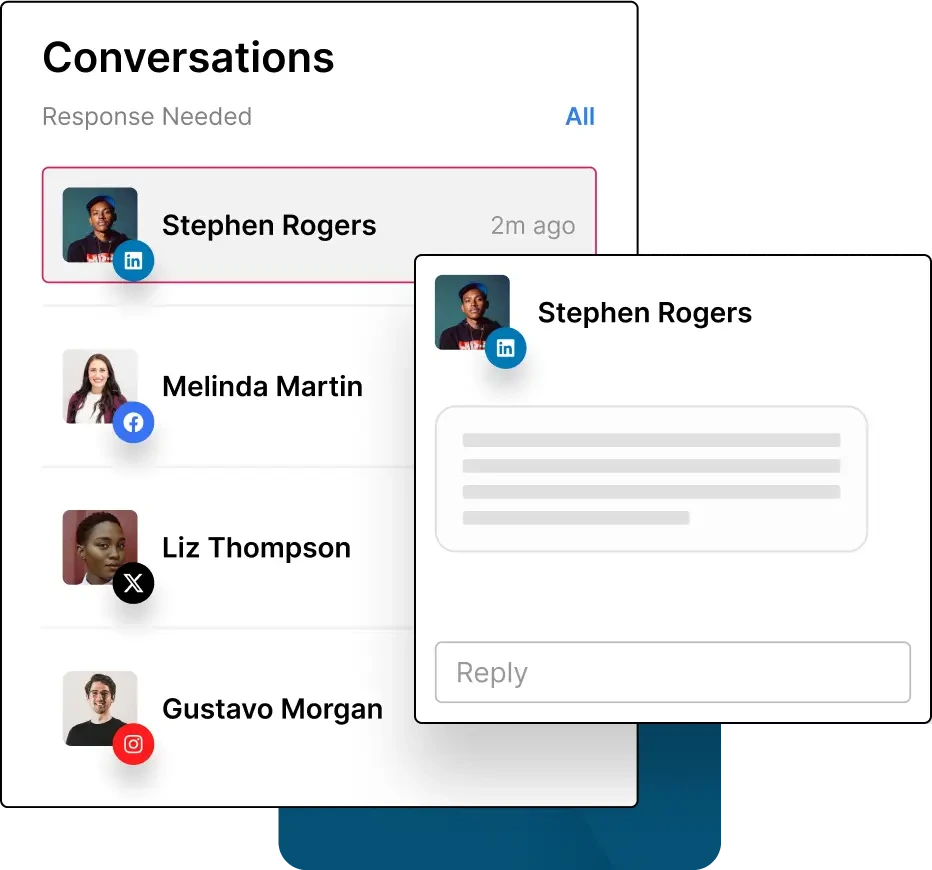 Connect and respond directly to your followers through our Universal Inbox