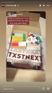 txst showcases #TXSTnext boxes to welcome students to the college experience.