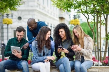 College students using social media